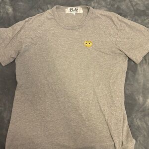 Comme des Garcons Gray Tee with Gold Heart
